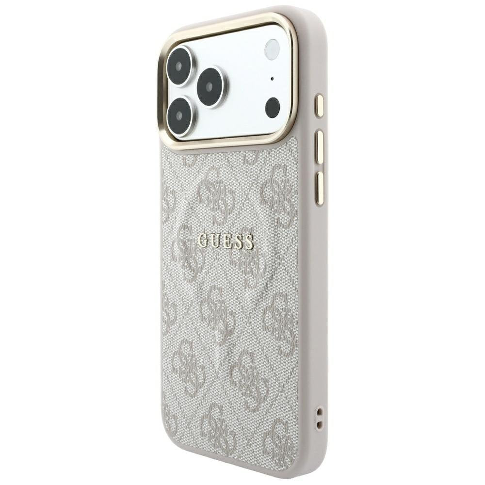„Guess“ reljefais „4G Classic MagSafe“ apvalks iPhone 18 Pro Max / 17 Pro Max, rozā krāsā