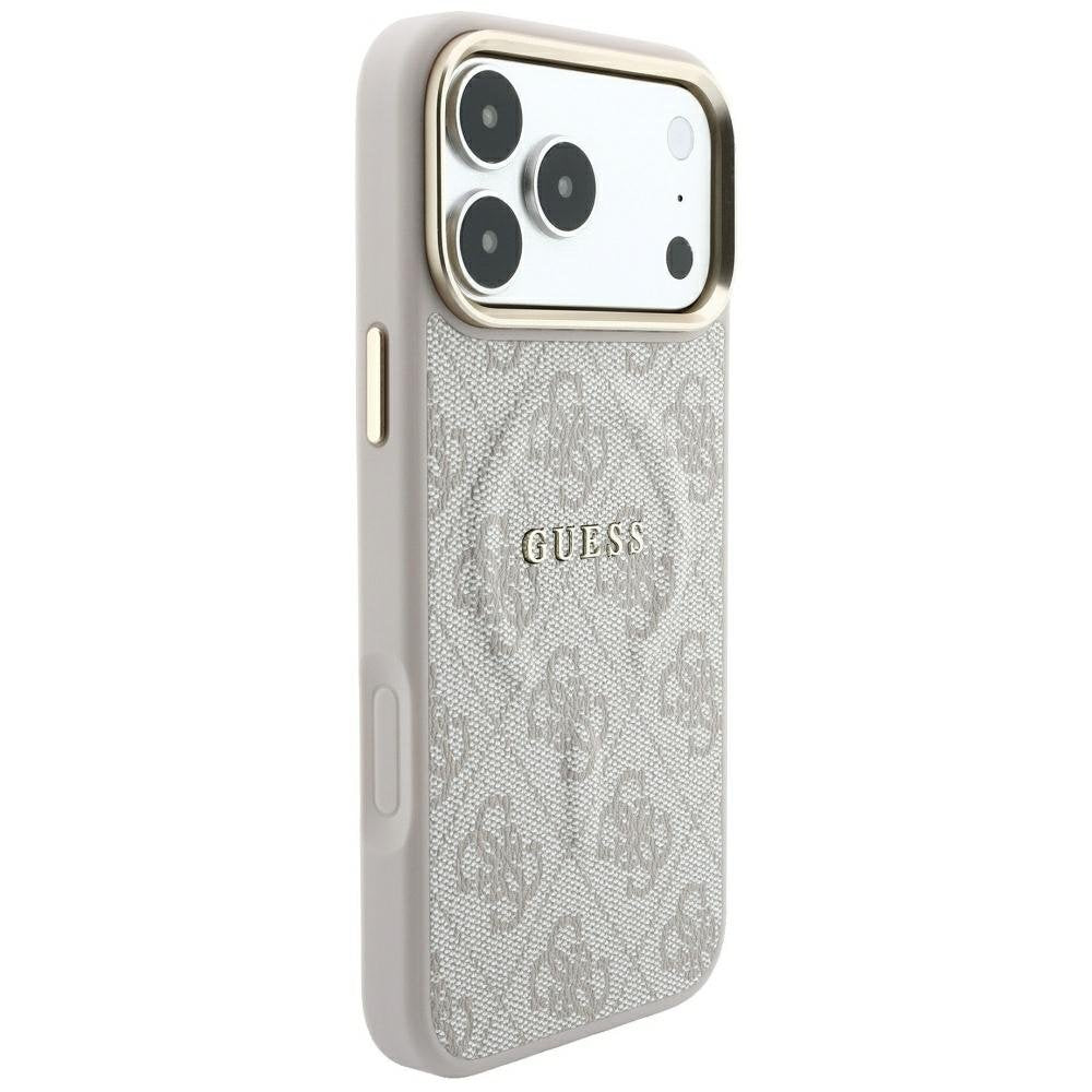„Guess“ reljefais „4G Classic MagSafe“ apvalks iPhone 18 Pro Max / 17 Pro Max, rozā krāsā