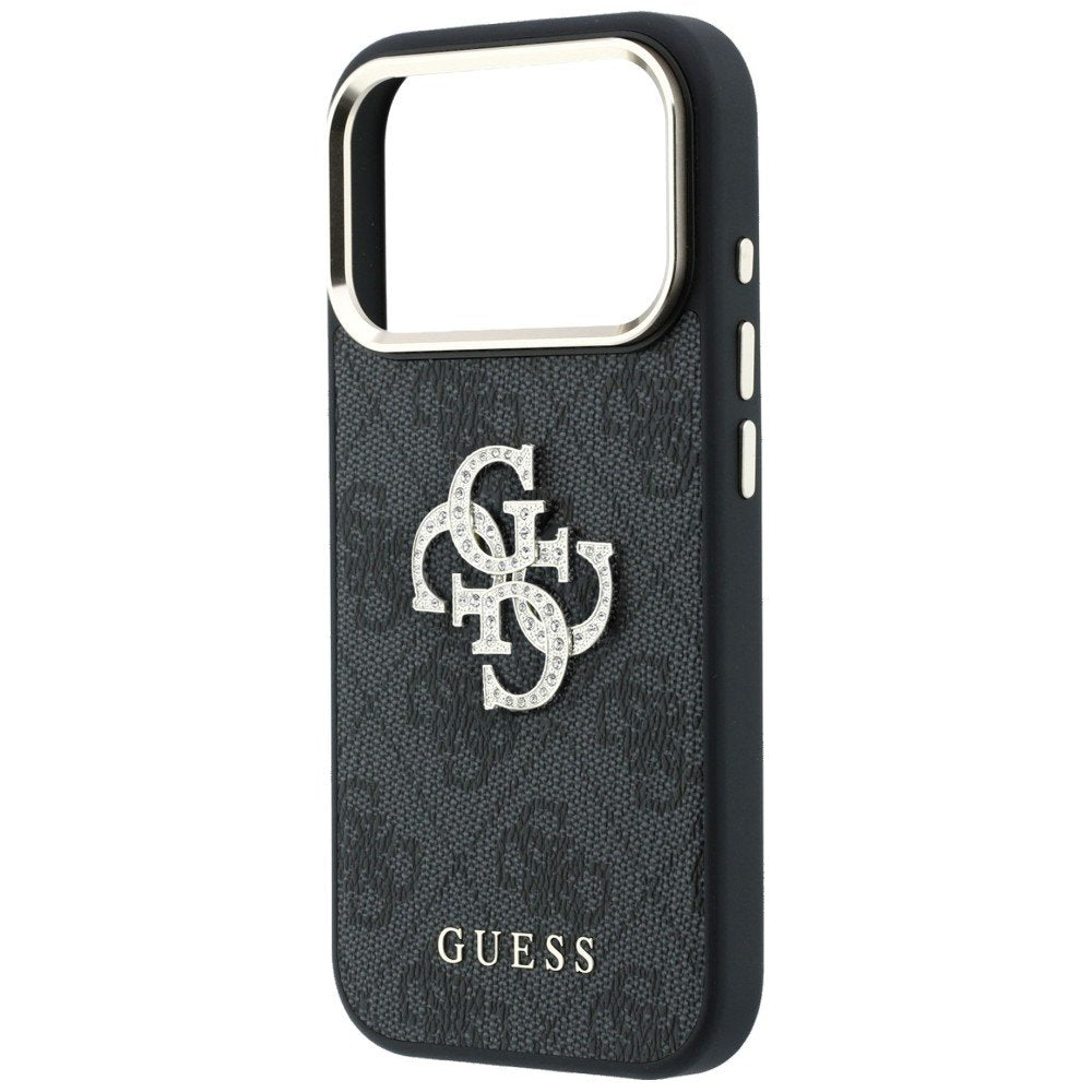 „Guess“ 4G un „Big Strass“ logotipa apvalks iPhone 18 Pro Max / 17 Pro Max, melns