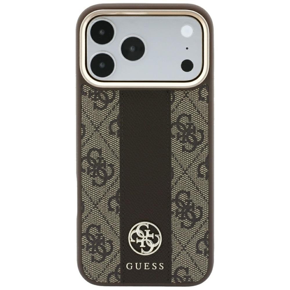 „Guess 4G“ MagSafe apvalks ar „Stripe Round“ un „Classic“ logotipiem iPhone 18 Pro / 17 Pro, brūns