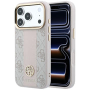 „Guess 4G“ MagSafe apvalks ar „Stripe Round“ un „Classic“ logotipiem iPhone 18 Pro Max / 17 Pro Max, rozā krāsā