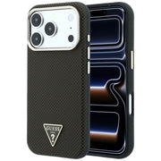 „Guess“ Kevlar Triangle Logo MagSafe apvalks iPhone 18 Pro / 17 Pro, brūns