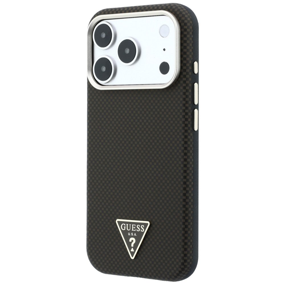 „Guess“ Kevlar Triangle Logo MagSafe apvalks iPhone 18 Pro / 17 Pro, brūns