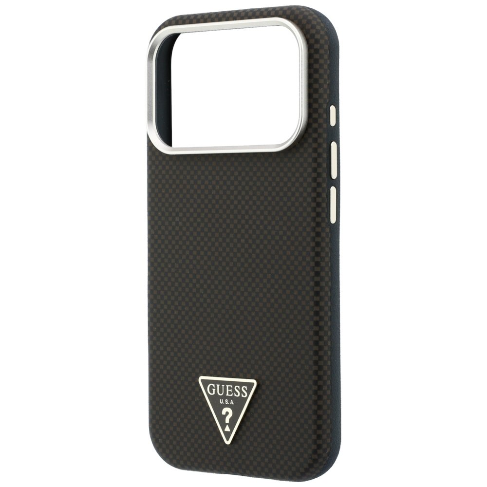 „Guess“ Kevlar Triangle Logo MagSafe apvalks iPhone 18 Pro / 17 Pro, brūns