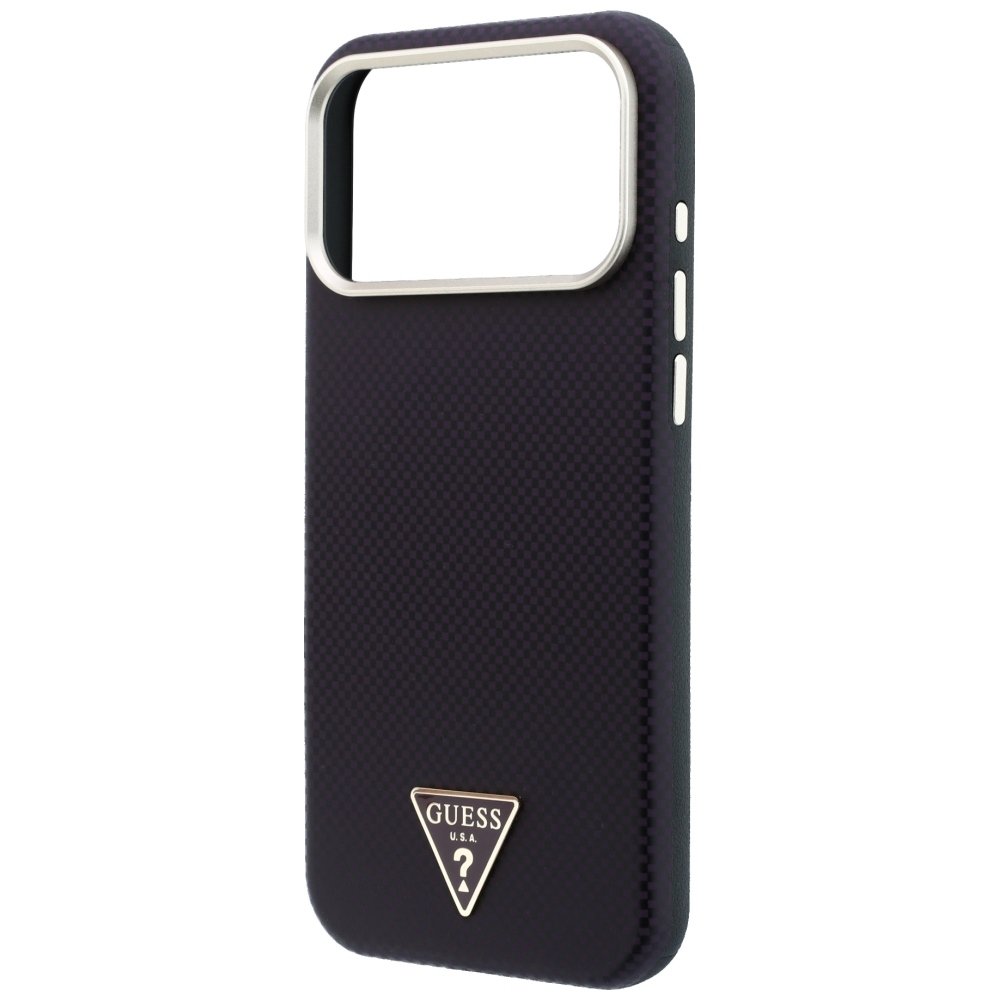 „Guess“ Kevlar Triangle Logo MagSafe apvalks iPhone 18 Pro / 17 Pro, bordo krāsā