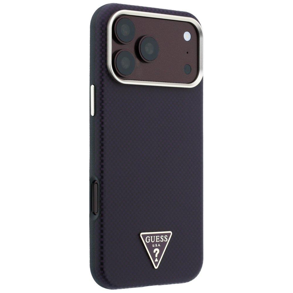 „Guess“ Kevlar Triangle Logo MagSafe apvalks iPhone 18 Pro Max / 17 Pro Max, bordo krāsā