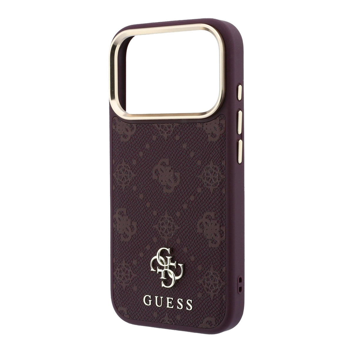 „Guess Peony 4G“ apvalks ar nelielu logotipu un MagSafe funkciju iPhone 18 Pro / 17 Pro, bordo krāsā