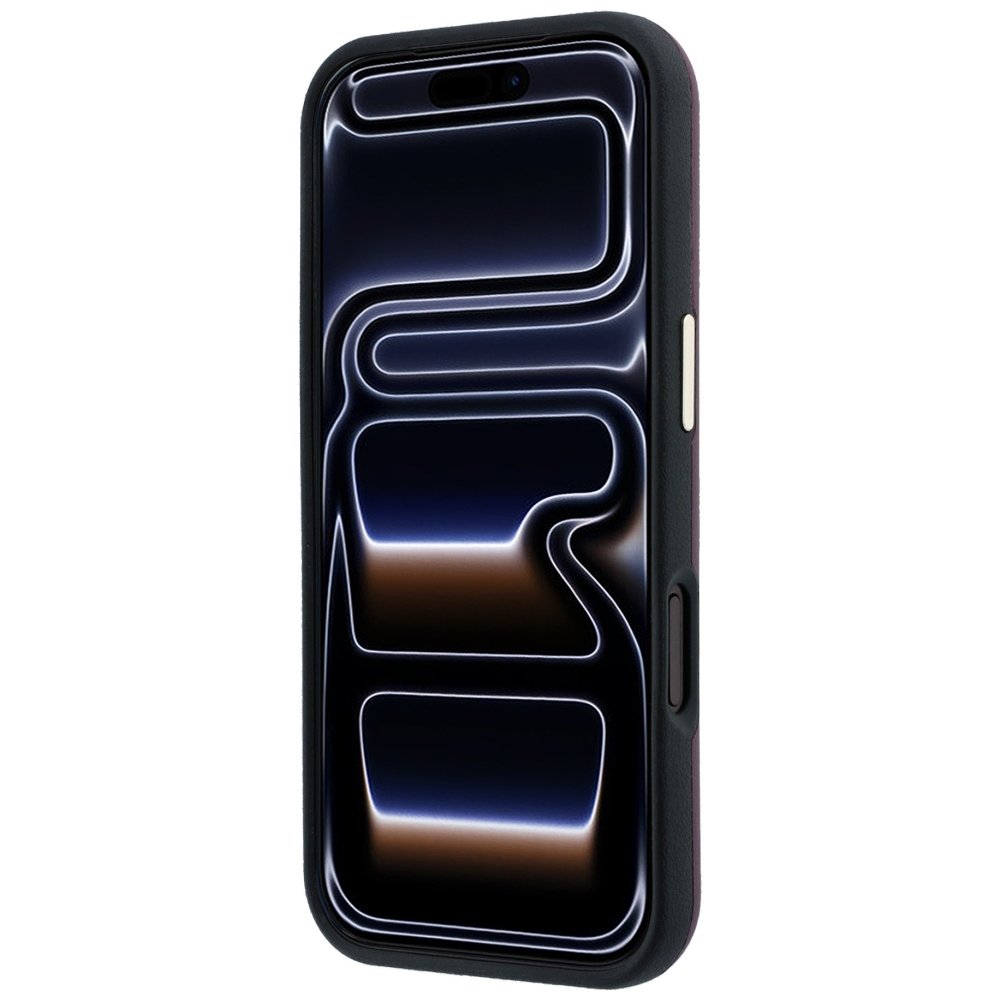„Guess“ perforētais „Magsafe“ apvalks ar 4G zelta logotipu iPhone 18 Pro Max / 17 Pro Max, bordo krāsā