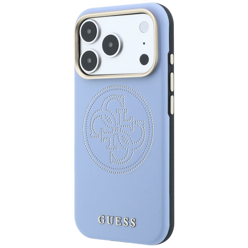 „Guess“ perforētais „Magsafe“ apvalks ar 4G zelta logotipu iPhone 18 Pro Max / 17 Pro Max, zils