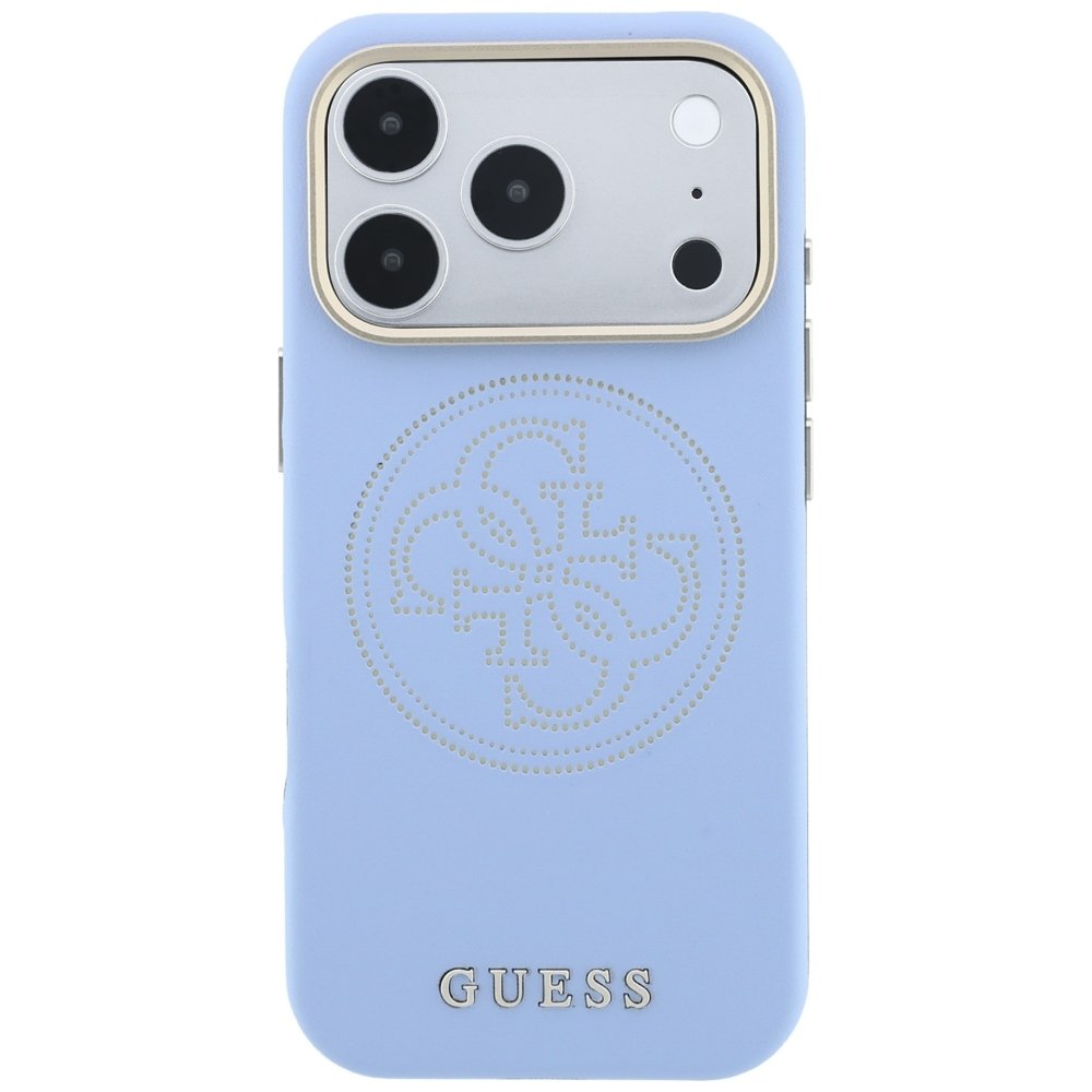 „Guess“ perforētais „Magsafe“ apvalks ar 4G zelta logotipu iPhone 18 Pro Max / 17 Pro Max, zils