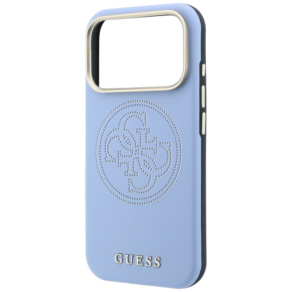 „Guess“ perforētais „Magsafe“ apvalks ar 4G zelta logotipu iPhone 18 Pro Max / 17 Pro Max, zils