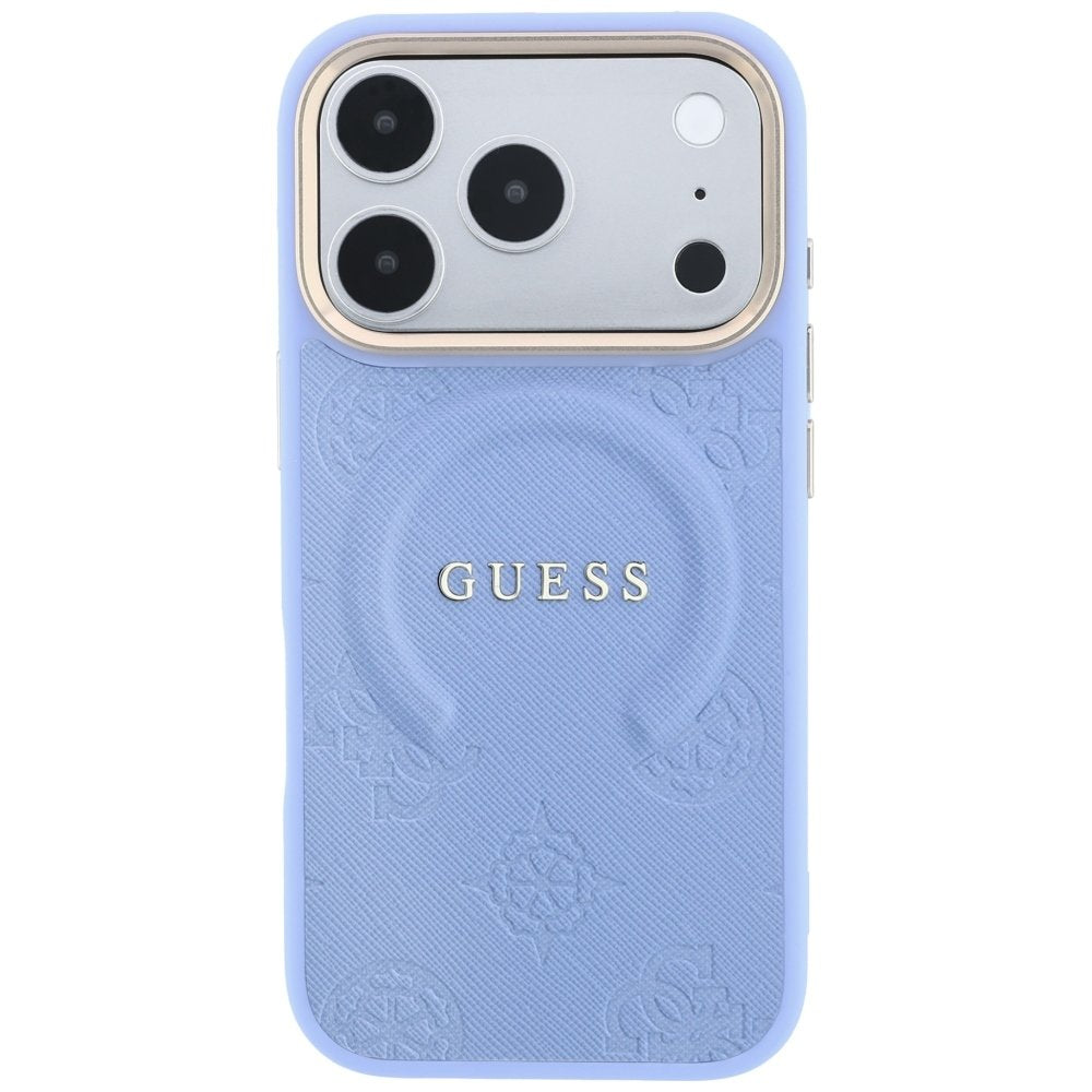 „Guess Saffiano Peony & Ring“ MagSafe apvalks iPhone 18 Pro / 17 Pro, zils