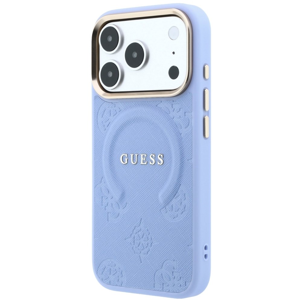 „Guess Saffiano Peony & Ring“ MagSafe apvalks iPhone 18 Pro Max / 17 Pro Max, zils