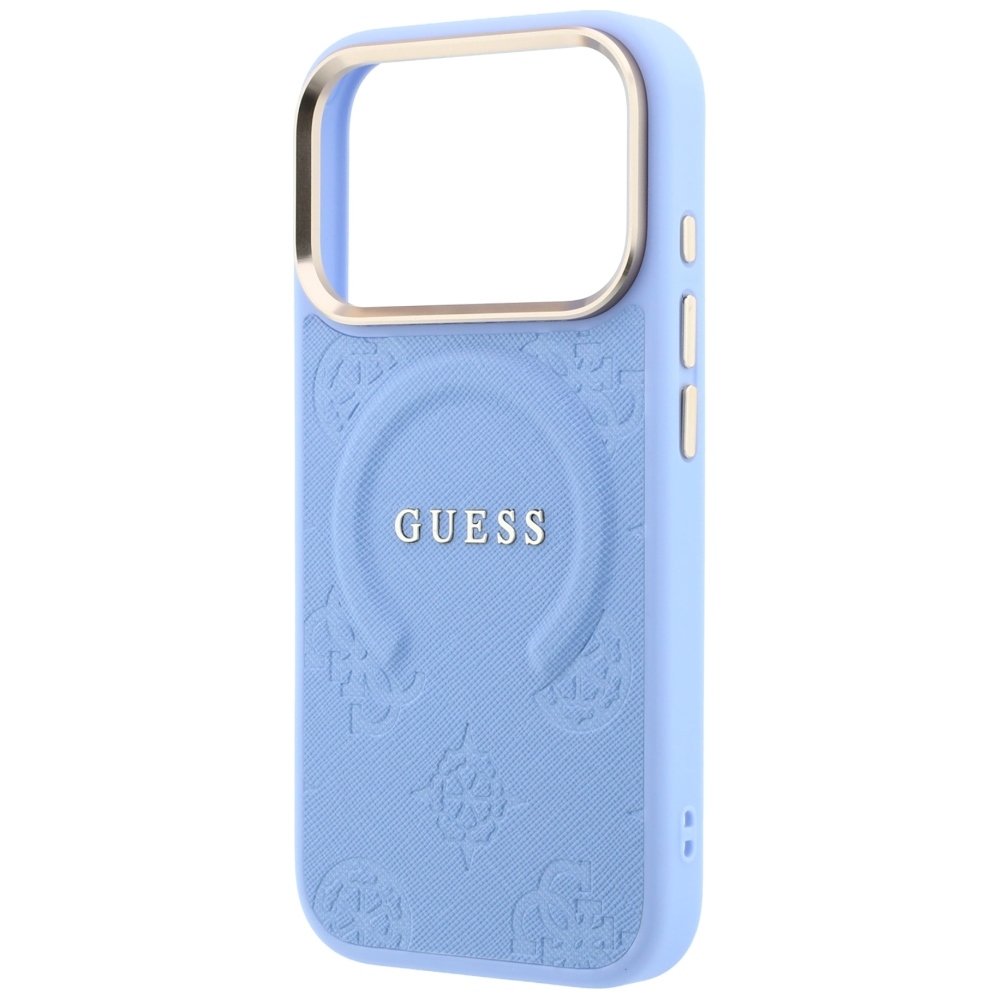 „Guess Saffiano Peony & Ring“ MagSafe apvalks iPhone 18 Pro Max / 17 Pro Max, zils