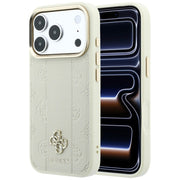„Guess Stripe Peony 4G Logo MagSafe“ apvalks iPhone 18 Pro / 17 Pro, smilškrāsā