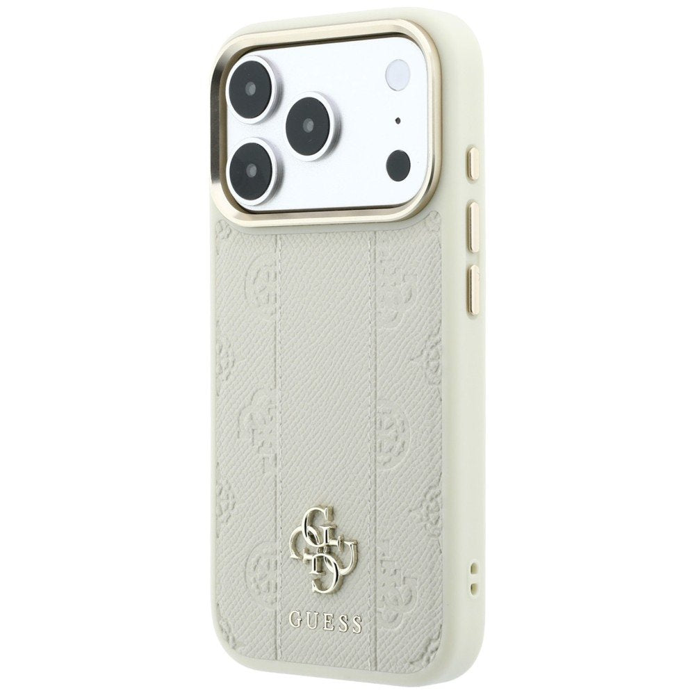 „Guess Stripe Peony 4G Logo MagSafe“ apvalks iPhone 18 Pro / 17 Pro, smilškrāsā