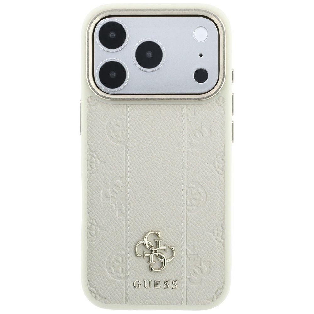 „Guess Stripe Peony 4G Logo MagSafe“ apvalks iPhone 18 Pro / 17 Pro, smilškrāsā