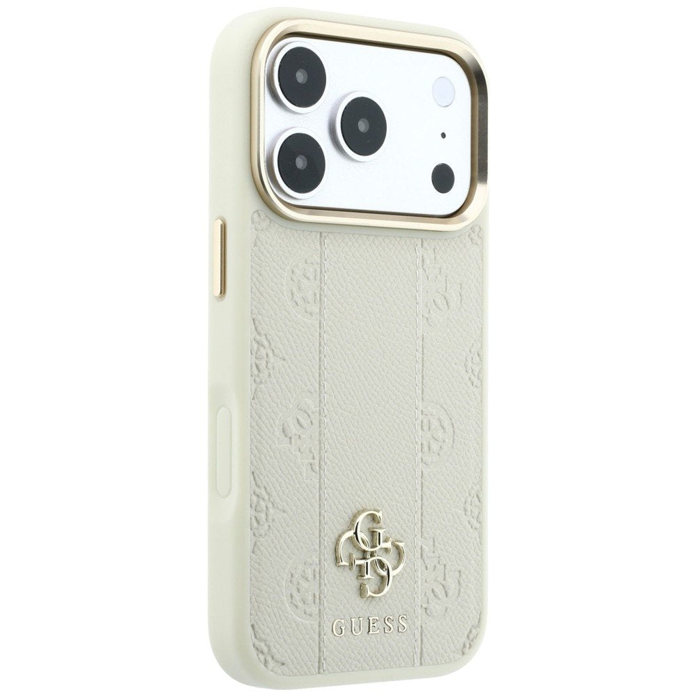 „Guess Stripe Peony 4G Logo MagSafe“ apvalks iPhone 18 Pro / 17 Pro, smilškrāsā