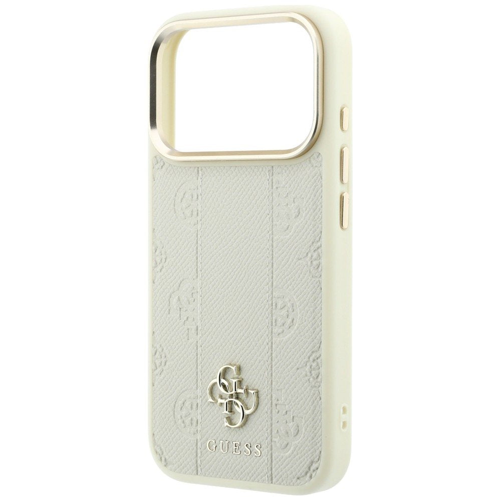 „Guess Stripe Peony 4G Logo MagSafe“ apvalks iPhone 18 Pro / 17 Pro, smilškrāsā