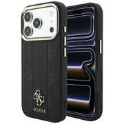 „Guess Stripe Peony 4G Logo MagSafe“ apvalks iPhone 18 Pro / 17 Pro, melns