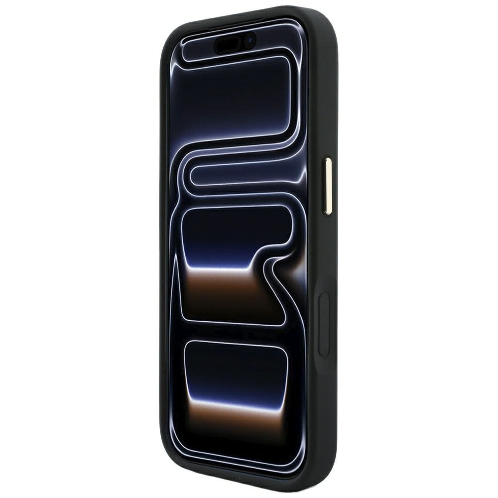 „Guess Stripe Peony 4G Logo MagSafe“ apvalks iPhone 18 Pro / 17 Pro, melns