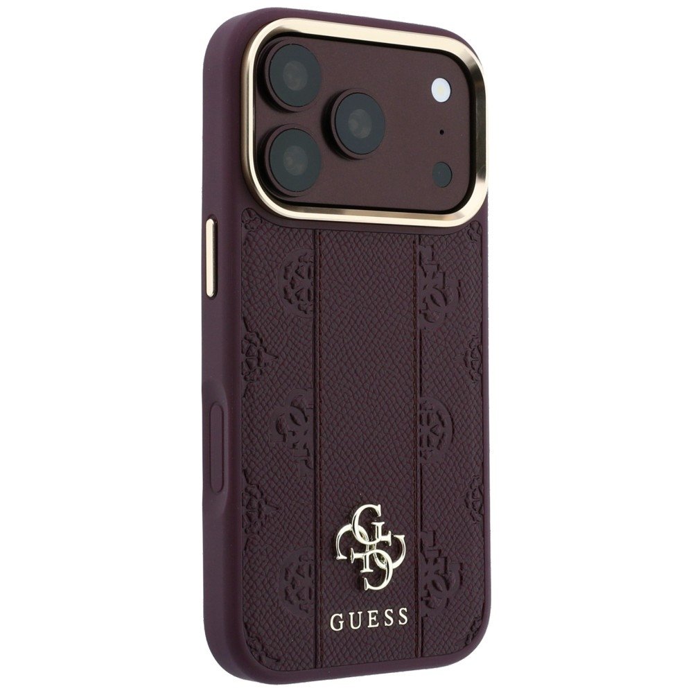 „Guess Stripe Peony 4G Logo MagSafe“ apvalks iPhone 18 Pro Max / 17 Pro Max, bordo krāsā