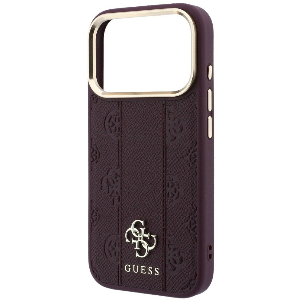 „Guess Stripe Peony 4G Logo MagSafe“ apvalks iPhone 18 Pro Max / 17 Pro Max, bordo krāsā