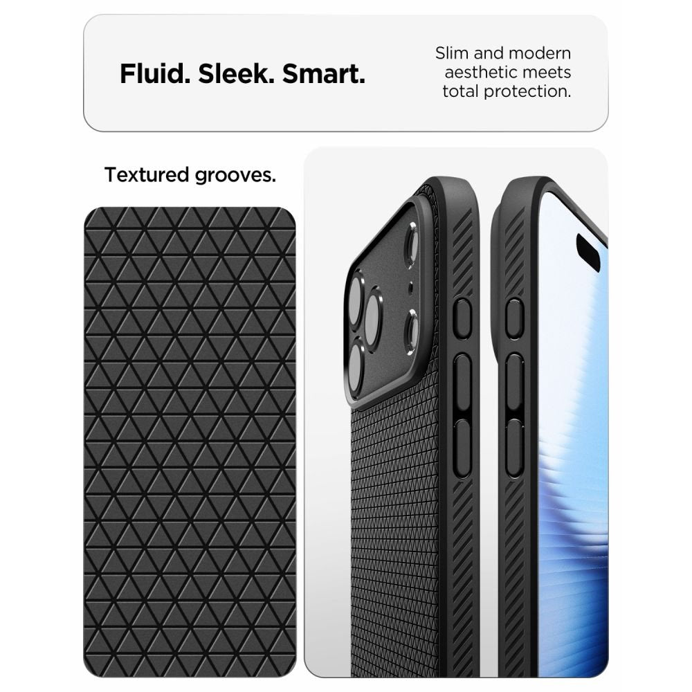 Spigen Liquid Air apvalks iPhone 17 Pro Max / 18 Pro Max, matēti melns