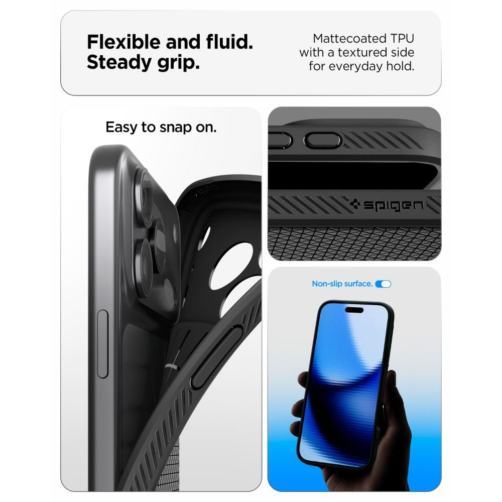 Spigen Liquid Air apvalks iPhone 17 Pro Max / 18 Pro Max, matēti melns