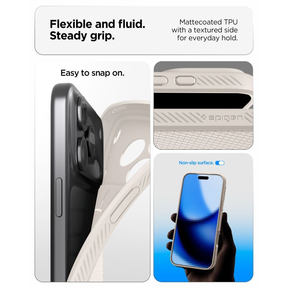 Spigen Liquid Air apvalks iPhone 17 Pro Max / 18 Pro Max titāna krāsā