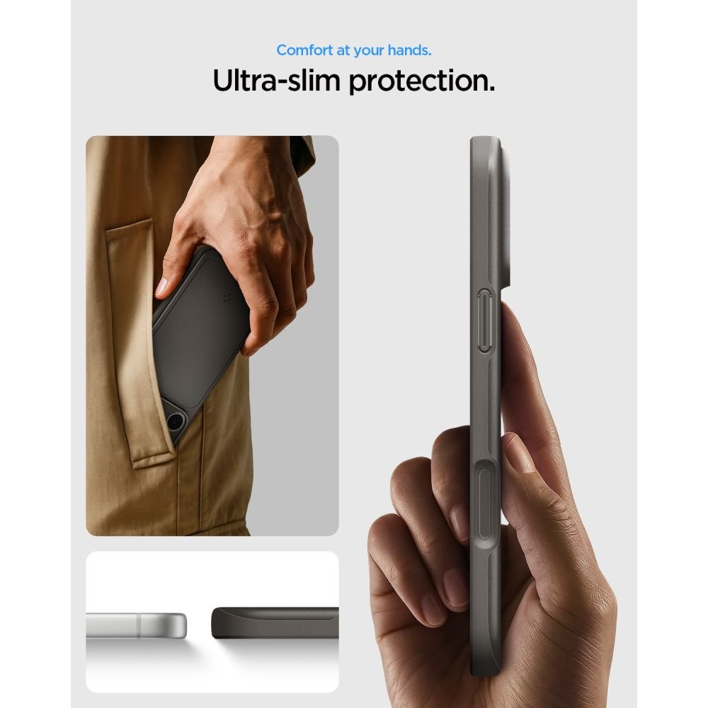 Spigen Thin Fit Magsafe apvalks iPhone 17 Pro / 18 Pro, grafīta krāsā