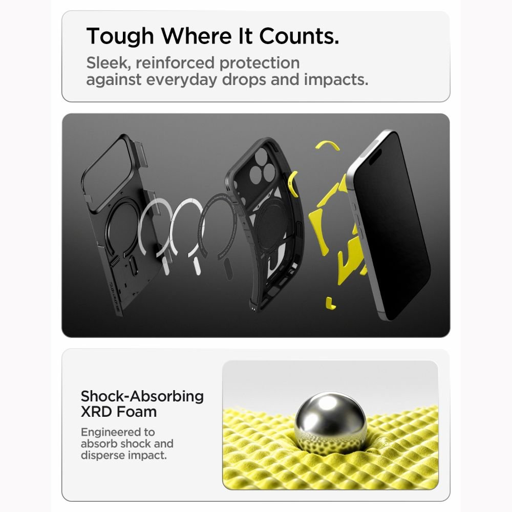 Spigen Tough Armor T Magsafe apvalks iPhone 17 Pro Max / 18 Pro Max, melns