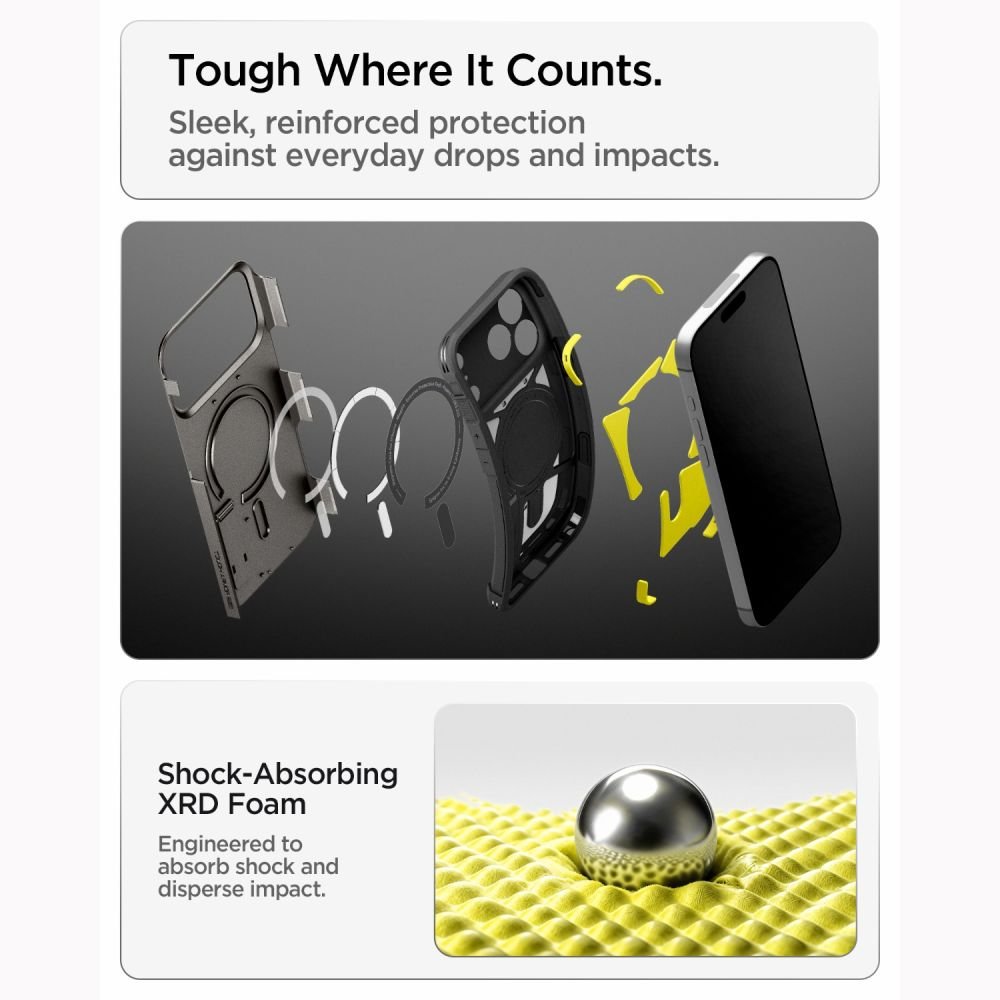 Spigen Tough Armor T Magsafe apvalks iPhone 17 Pro Max / 18 Pro Max, grafīta krāsā