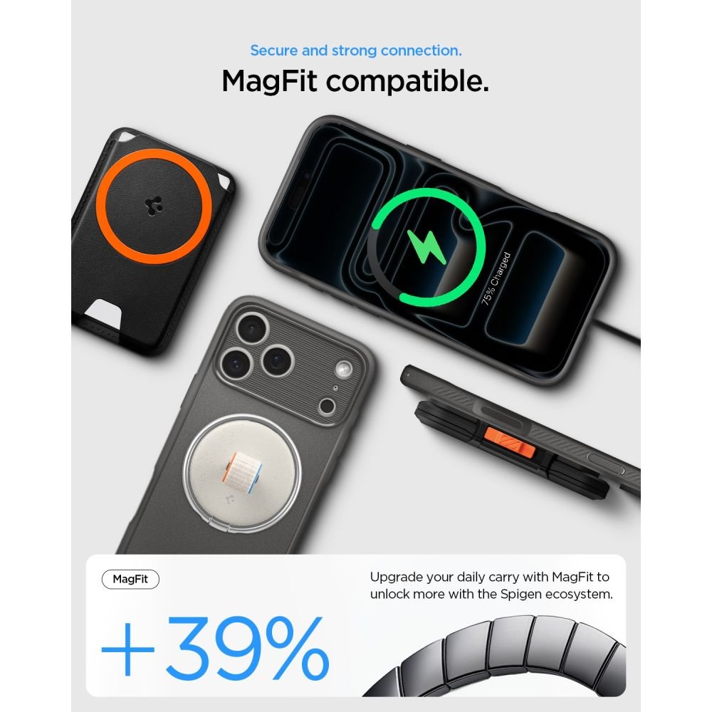 Spigen Rugged Armor MagSafe apvalks iPhone 17 Pro / 18 Pro, pelēks