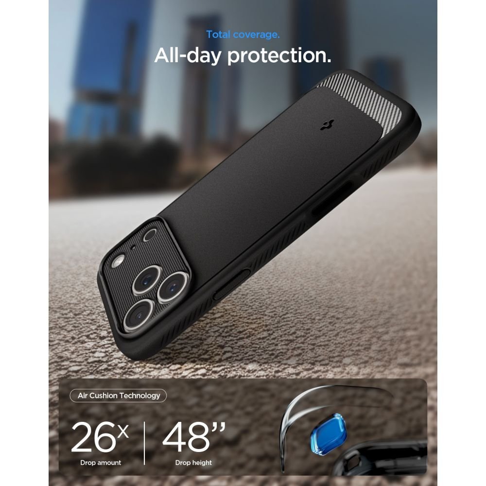 Spigen Rugged Armor MagSafe apvalks iPhone 17 Pro Max / 18 Pro Max, matēti melns