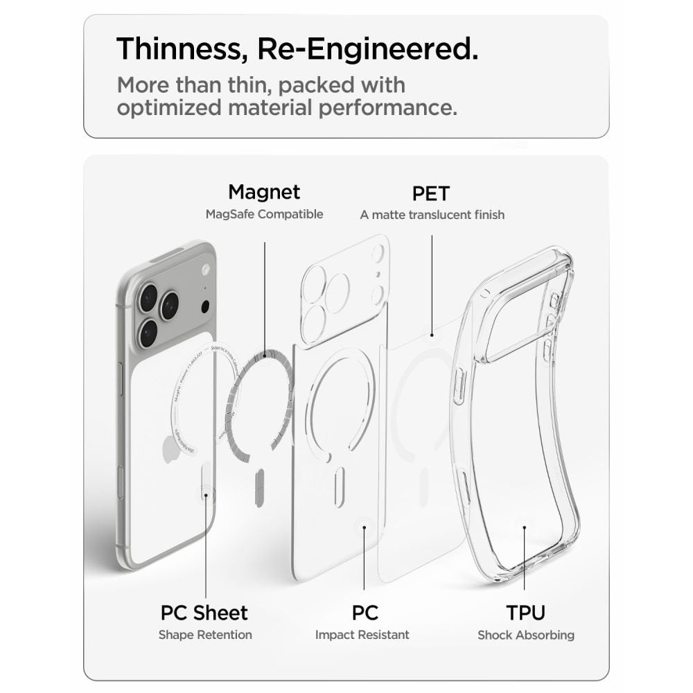 Spigen Ultra Hybrid MagSafe apvalks iPhone 17 Pro / 18 Pro, krāsa „Frost White“