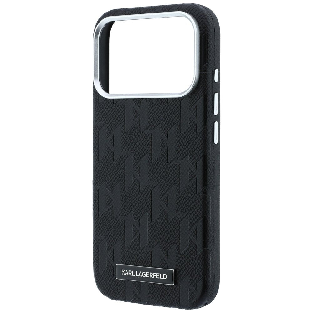Karl Lagerfeld „Grained Mono Resin Logo MagSafe“ apvalks iPhone 18 Pro / 17 Pro Max / 17 Pro Max, melns