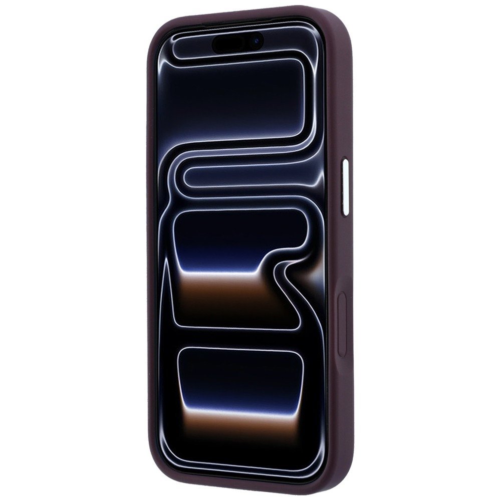 Karl Lagerfeld reljefais atvērtais gredzens ar RSG logotipu un MagSafe funkciju iPhone 18 Pro / 17 Pro vāciņš, bordo krāsā