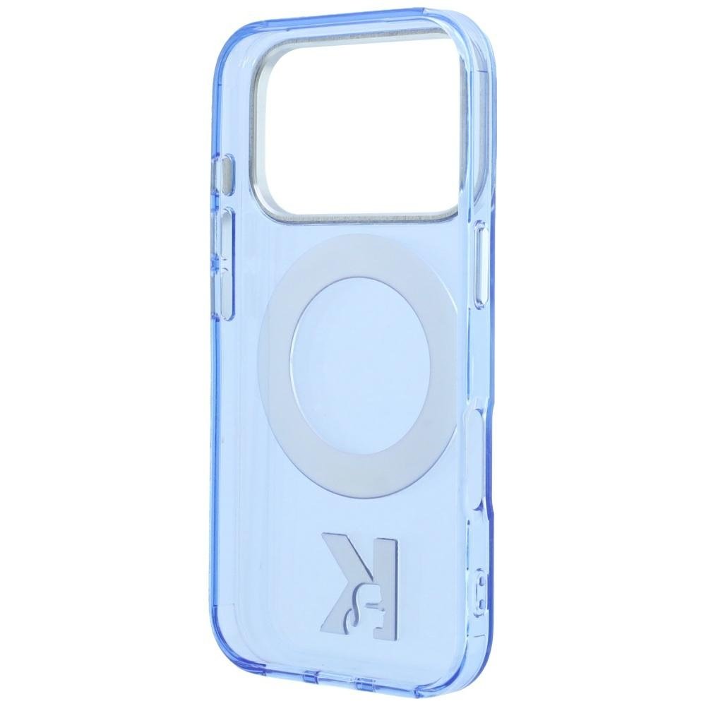Karl Lagerfeld IML Ring Stand 360 Kameo metāla MagSafe apvalks iPhone 18 Pro / 17 Pro, zils