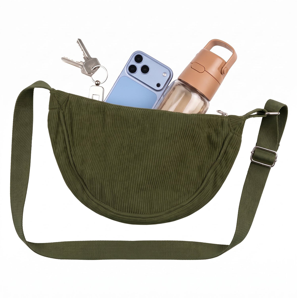 Universālā velveta „Moon Bag“ soma, zaļa