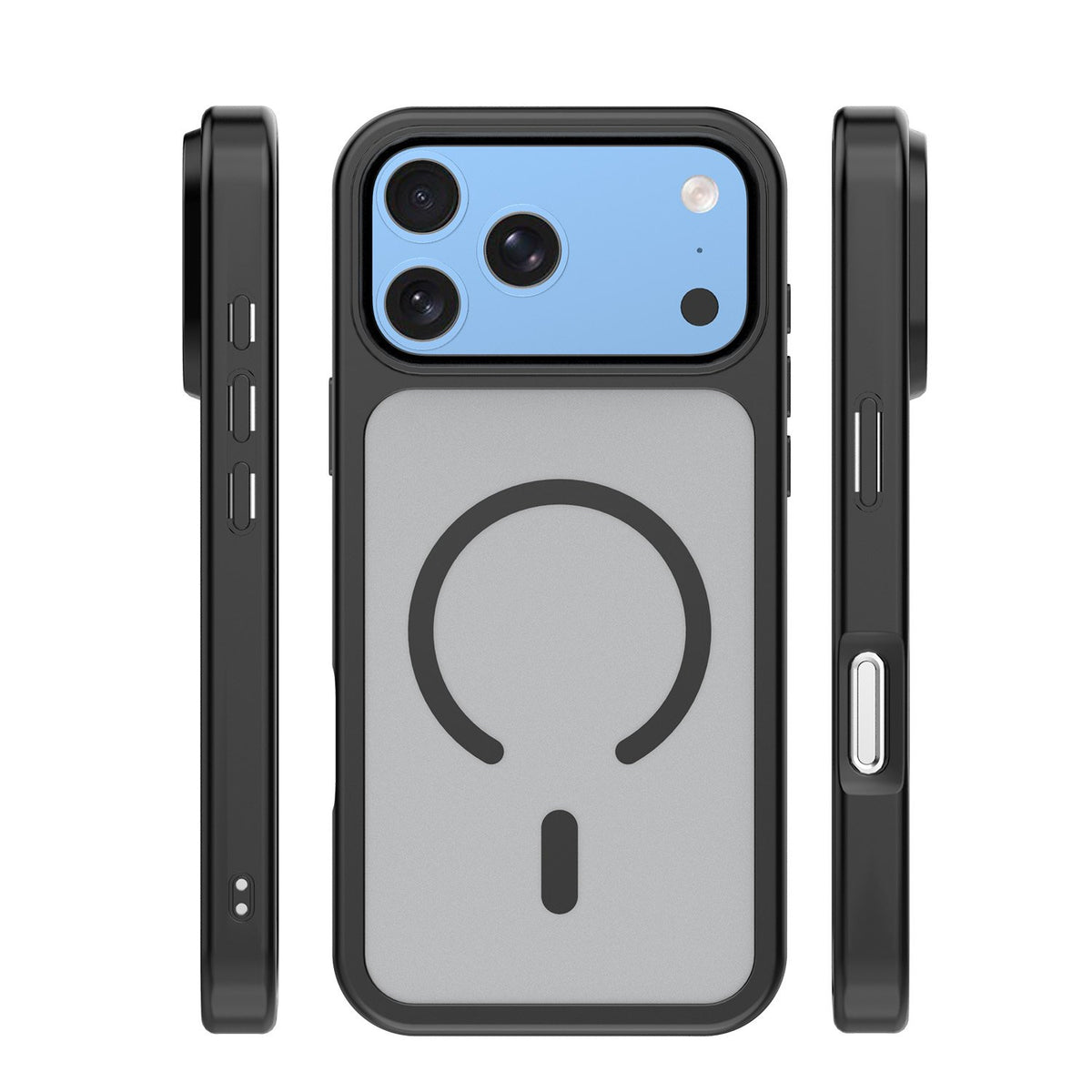 „Mag Matt“ apvalks iPhone 17 Pro 6,3" / iPhone 18 Pro 6,3" melnā krāsā ar lielu atvērumu