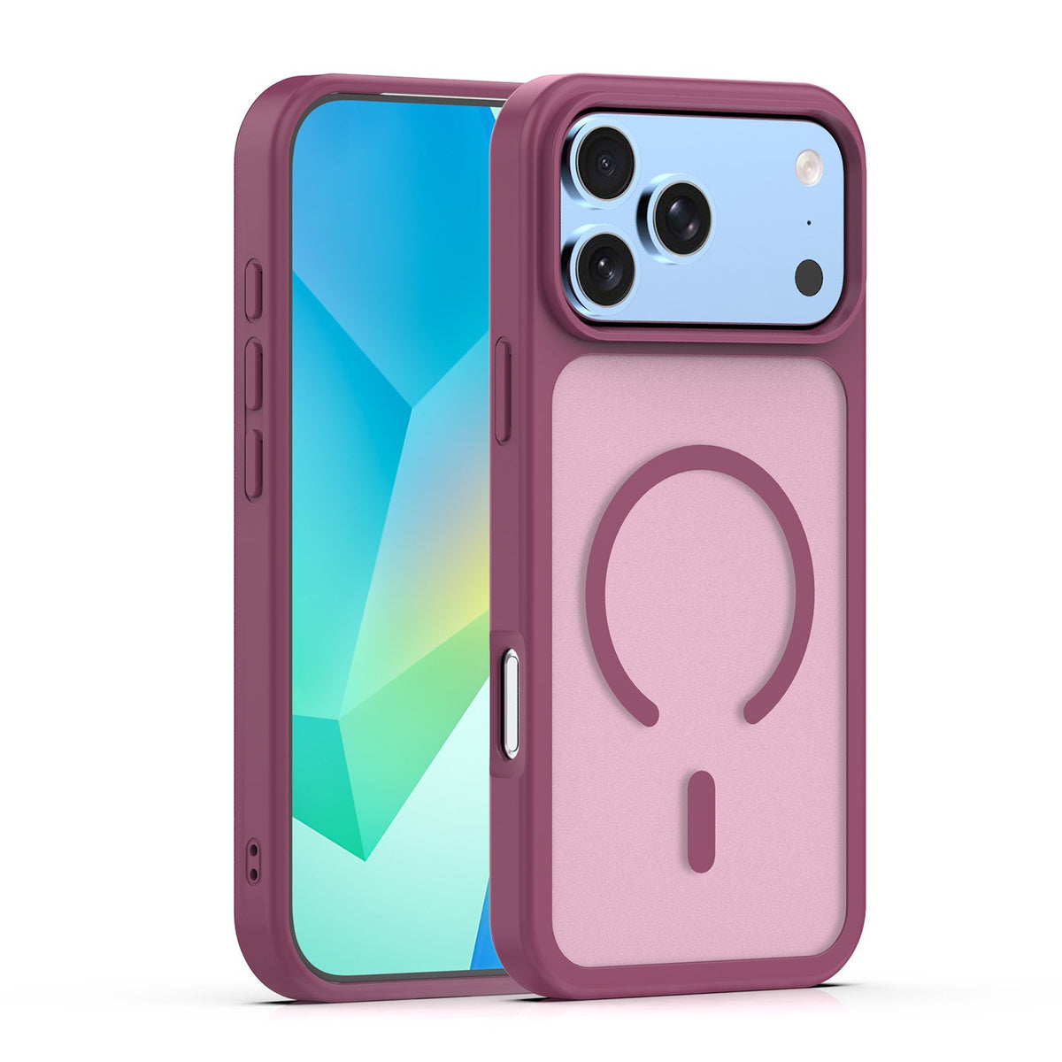 „Mag Matt“ apvalks iPhone 17 Pro Max 6,9" / 18 Pro Max 6,9" bordo krāsā ar lielu atvērumu