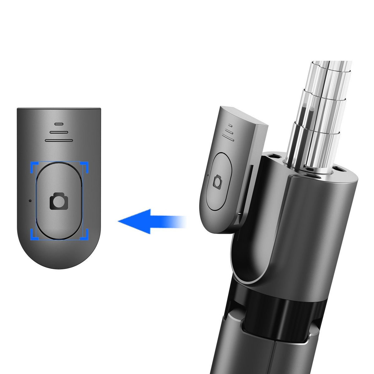 Devia pašbildes nūja „Bluetooth Lite 1“ ar statīvu, melna