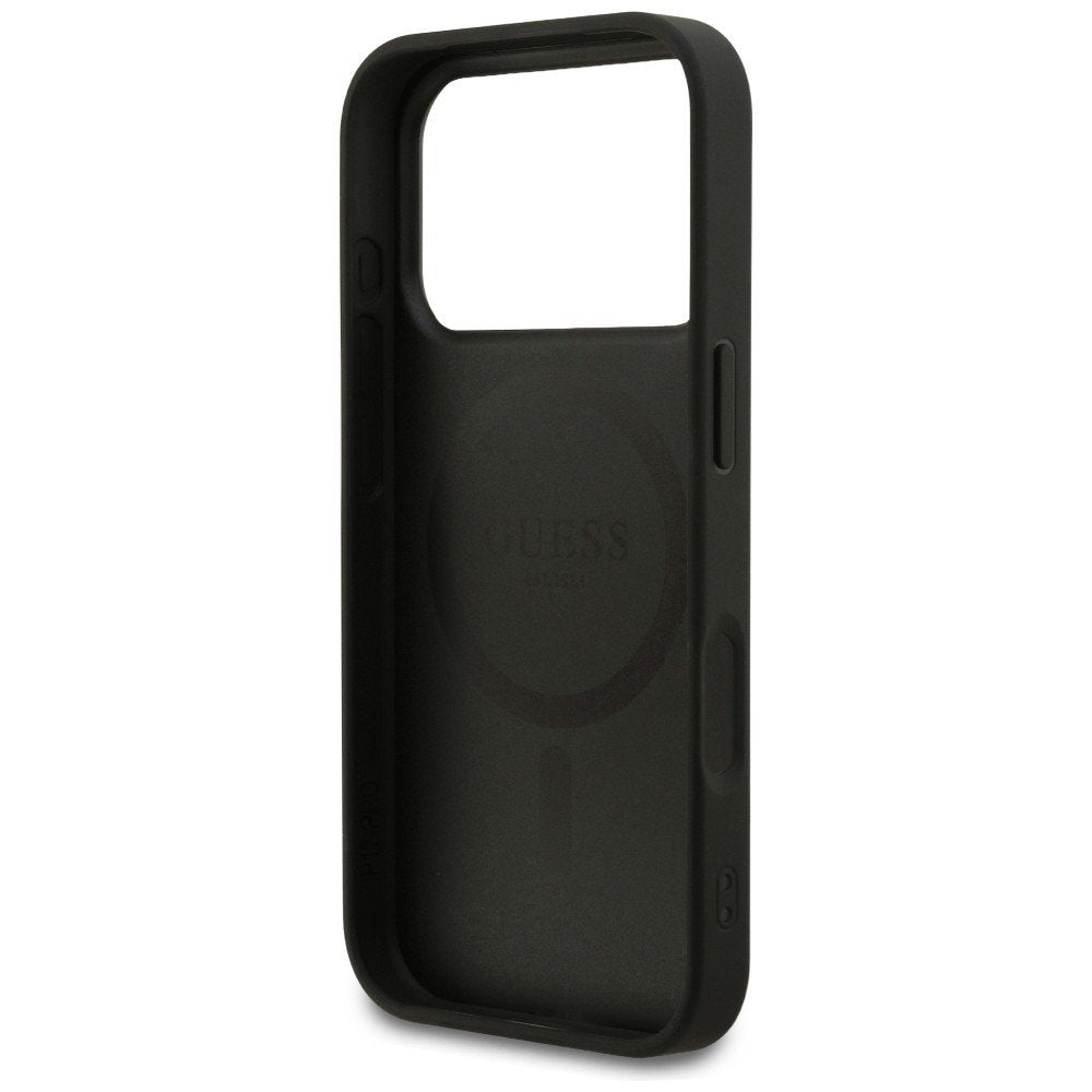 Guess 4G Small Classic Logo MagSafe vāciņš iPhone 18 Pro / 17 Pro, melns