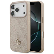Guess 4G Small Classic Logo MagSafe vāciņš iPhone 18 Pro / 17 Pro, rozā krāsā