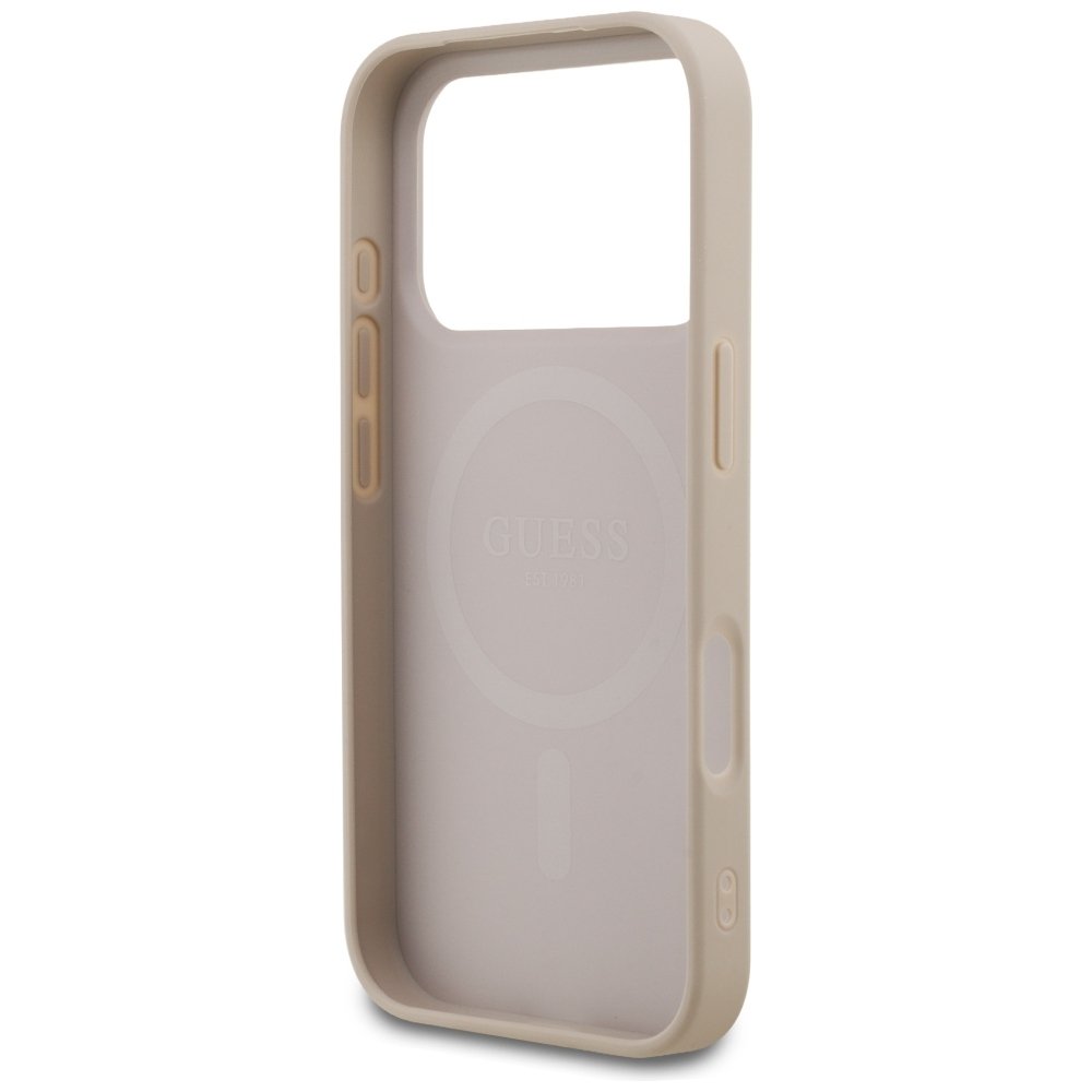 Guess 4G Small Classic Logo MagSafe vāciņš iPhone 18 Pro / 17 Pro, rozā krāsā