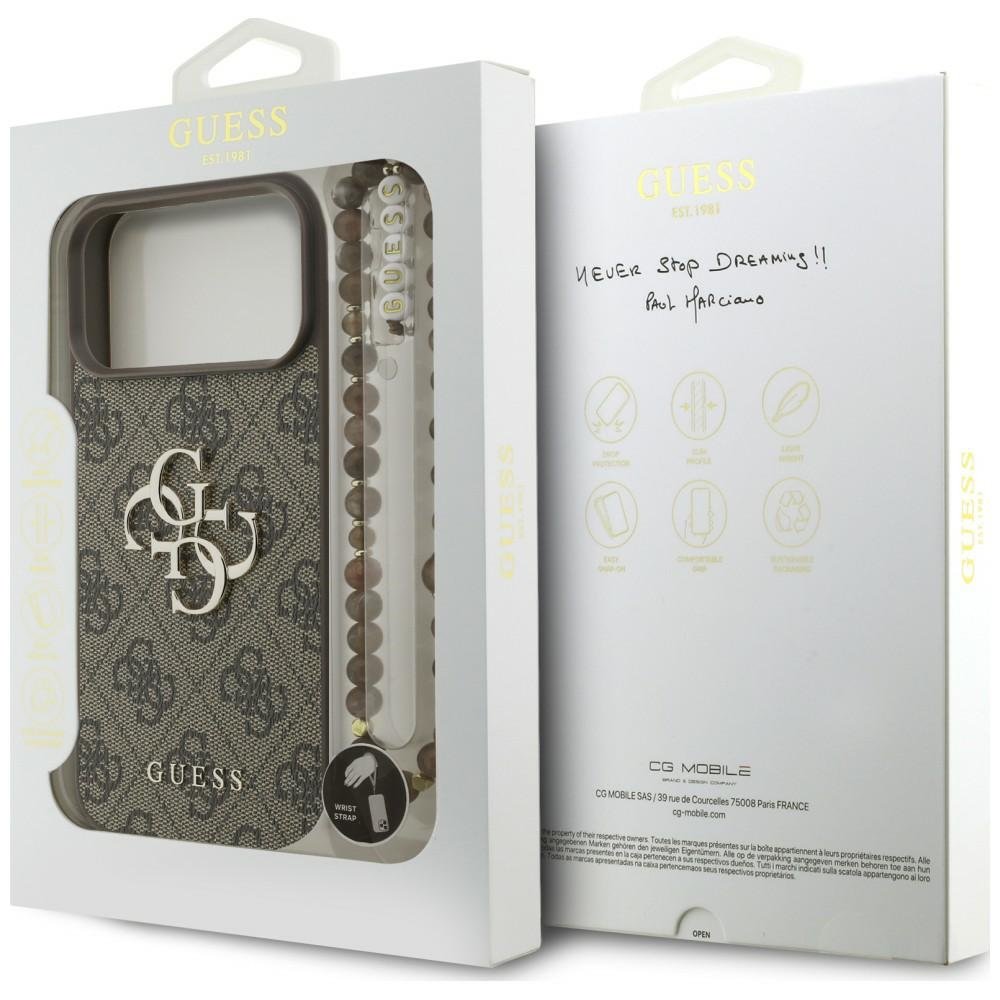Guess 4G Strap 4G Classic Logo vāciņš iPhone 18 Pro Max / 17 Pro Max, brūns