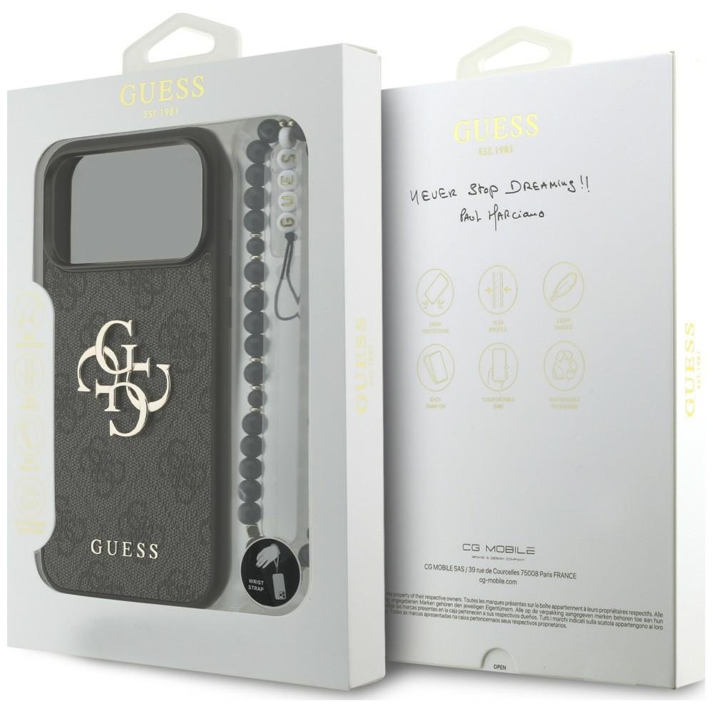 Guess 4G Strap 4G Classic Logo vāciņš iPhone 18 Pro Max / 17 Pro Max, melns