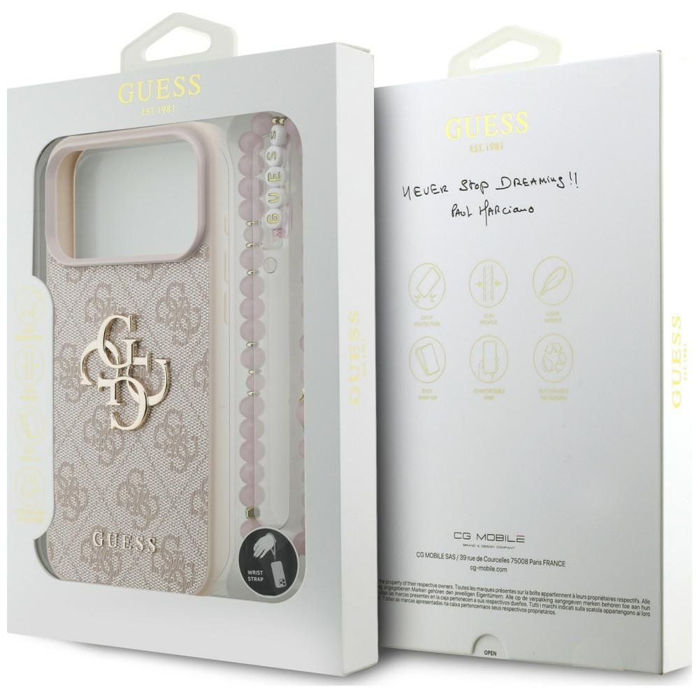 Guess 4G Strap 4G Classic Logo vāciņš iPhone 18 Pro Max / 17 Pro Max, rozā krāsā