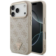 Guess 4G trīsstūra logotipa MagSafe vāciņš iPhone 18 Pro / 17 Pro, rozā zelta krāsā